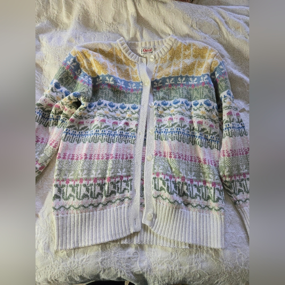 Orvis Multicolor Patterned Cardigan